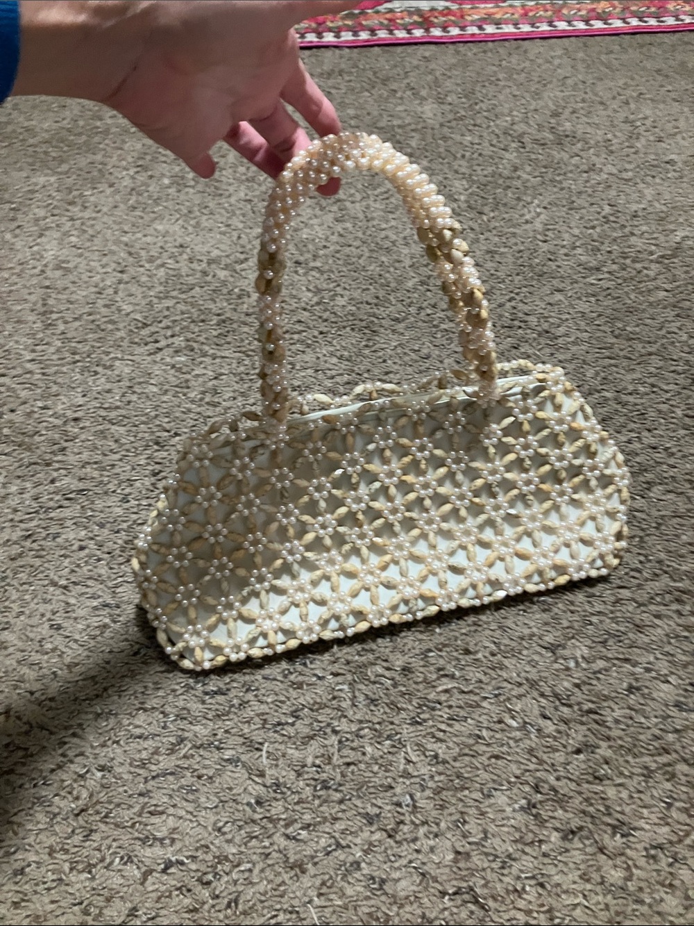 vintage pearl purse